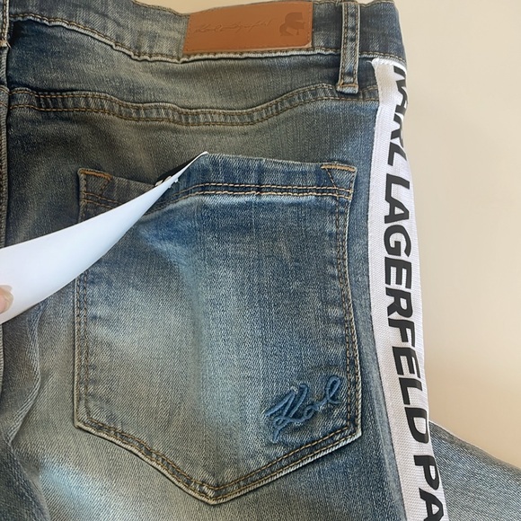 Karl Lagerfeld Paris “The Karl Skinny” Logo Tape Jeans – Size 10, NWT - Picture 15 of 15